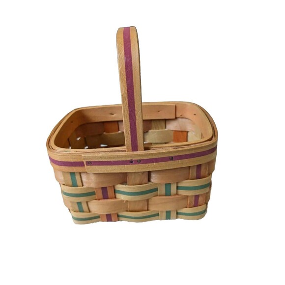Country Woven Baskets The Grand Basket Gently Used Small Wood Basket Home Decor - Picture 1 of 7